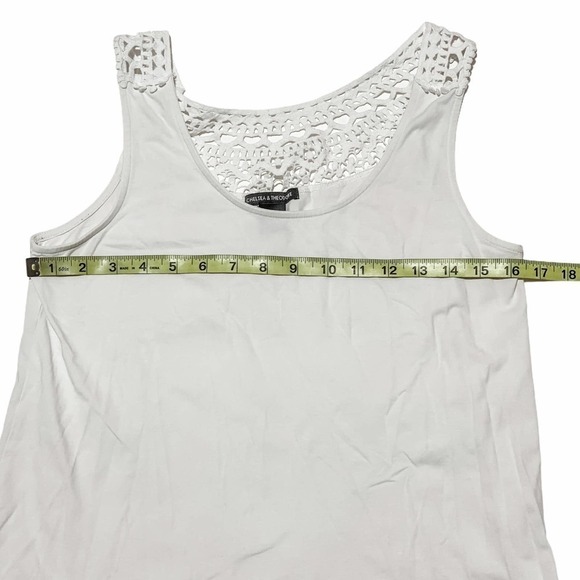 CHELSEA & Theodore White Crochet Tank Top Blouse - Picture 6 of 10